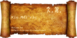 Kis Móric névjegykártya